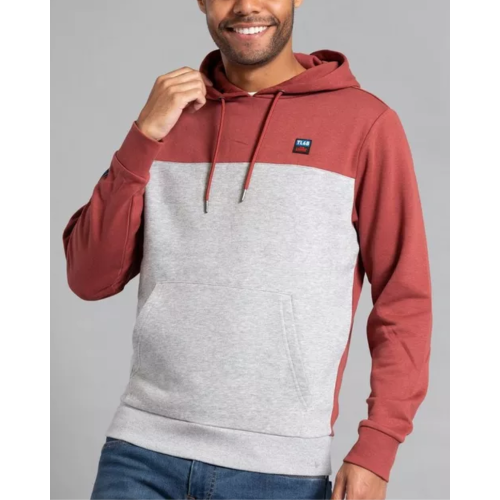 Cotton Blend Colorblock Two Tone Hoodie