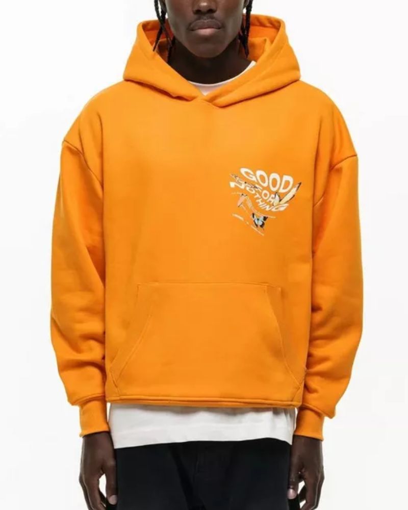 Good For Nothing Oversized Cotton Blend Printed Hoodie