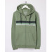 Brooke Chest Stripe Zip Light Green Hoodie