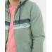 Brooke Chest Stripe Zip Light Green Hoodie