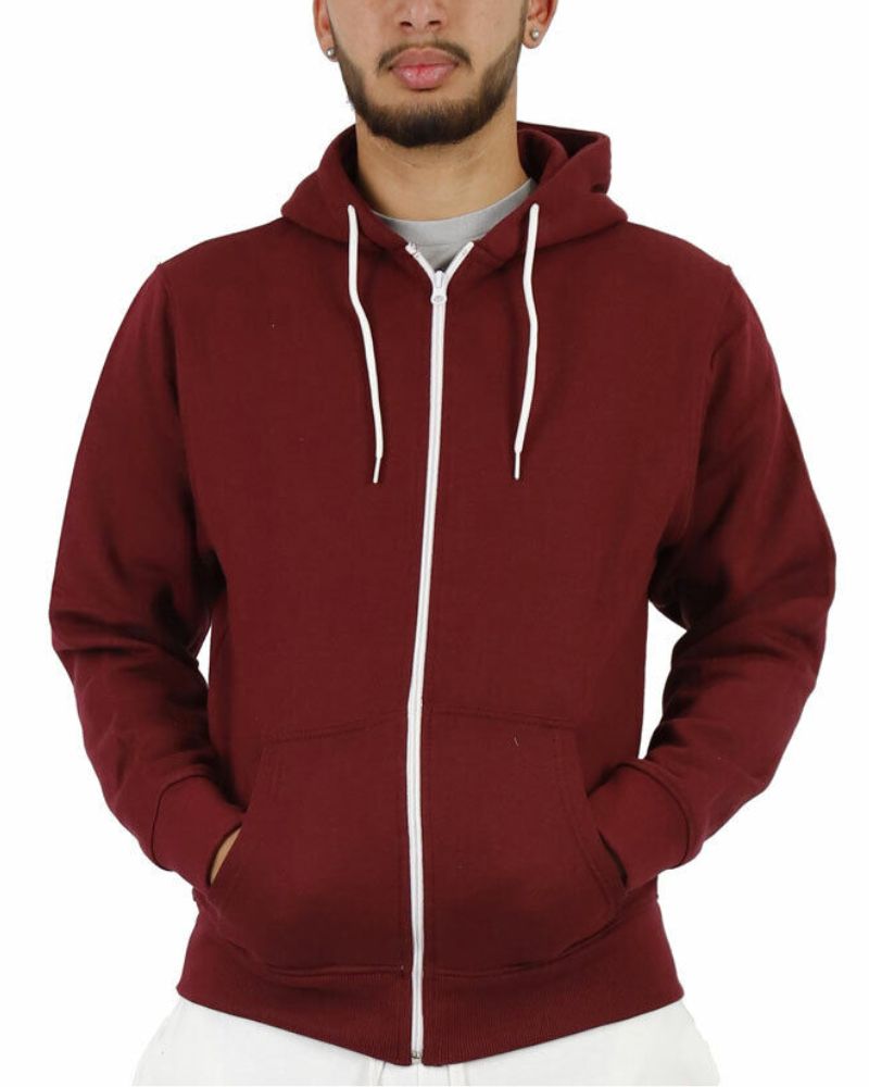 Plain Mens American Fleece Zip UP Hoodie